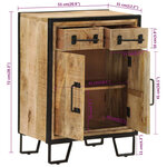 vidaXL Buffet et 2 tiroirs 53x31x72 cm bois massif de manguier et fer