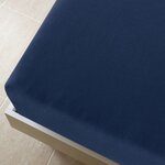 vidaXL Draps-housses Jersey 2 Pièces Bleu marine 90x200 cm Coton