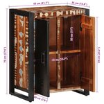 vidaXL Buffet multicolore 55x35x70 cm bois massif récupération