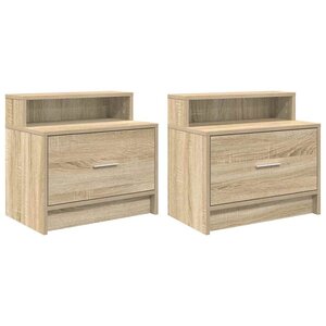 vidaXL Tables de chevet avec tiroir 2 Pièces chêne sonoma 51x31x47 cm