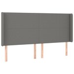 vidaXL Tête de lit à LED Gris foncé 163x16x118/128 cm Tissu