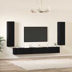 vidaXL Ensemble meuble TV 5 Pièces Chêne noir Bois d'ingénierie