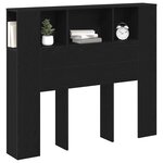 vidaXL Cabinet de Tête de Lit Chêne noir 120 x 18.5 x 102.5 cm