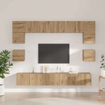 vidaXL Ensemble meuble TV 8 Pièces Chêne artisanal Bois d'ingénierie