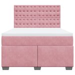 vidaXL Sommier à lattes de lit avec matelas Rose 140x190 cm Velours