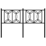 vidaXL Tête de lit métal noir 140 cm