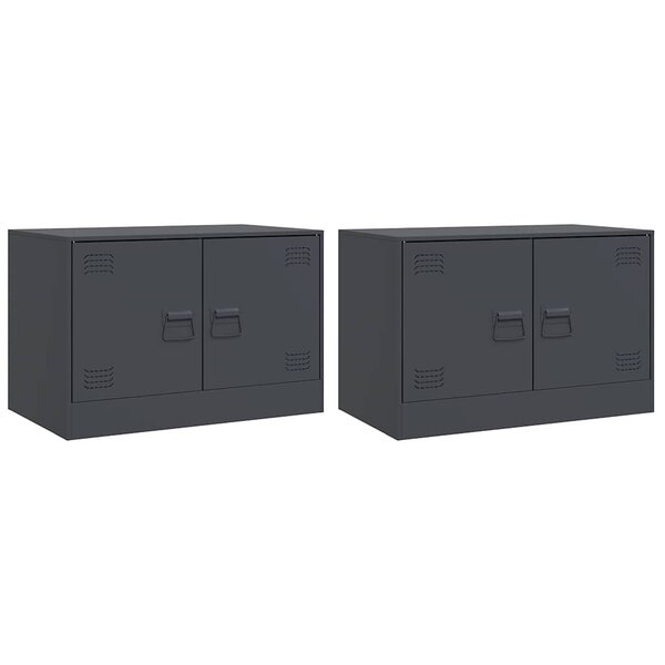 vidaXL Meubles TV 2 Pièces anthracite 67x39x44 cm acier