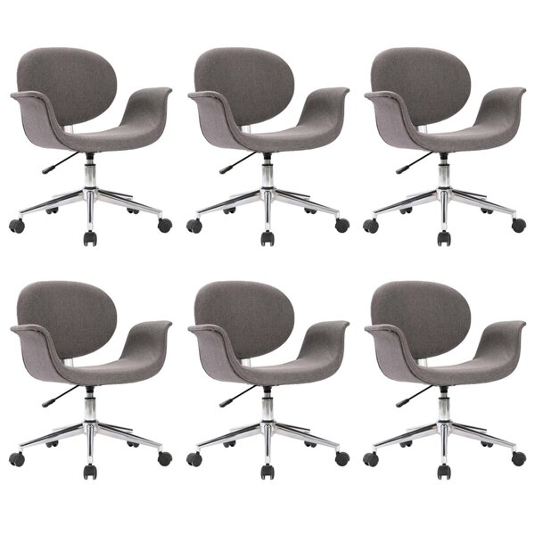 vidaXL Chaises pivotantes à manger lot de 6 gris tissu