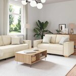 vidaXL Canapé 2 Pièces Beige 220 x 80 x 84 cm Tissu en lin mélangé