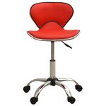 Chaise fauteuil siège de bureau informatique étude similicuir rouge 02_0024061