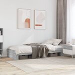vidaXL Cadre de lit sans matelas sonoma gris 90x190 cm