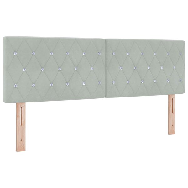 vidaXL Tête de lit Gris clair 160 cm Velours