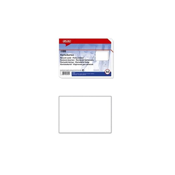 herlitz 100 Fiches bristol  A5  uni  blanc