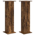 vidaXL Support de Plante 2 pc Chêne fumé 30 5 x 30 x 100 5 cm