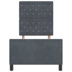 vidaXL Lit à ressorts avec tête de lit Gris foncé 80 x 200 cm Velours