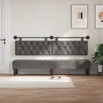 vidaXL Tête de lit suspendue Avec lumière LED Gris foncé Velours