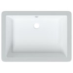 vidaXL Évier de salle de bain blanc rectangulaire céramique