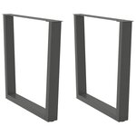 vidaXL Pieds de table à manger en forme de V  2 pièces  anthracite  90 x (72-73 3) cm  acier