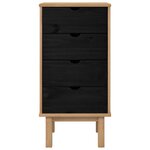 vidaXL Commode OTTA Noir 45 x 39 x 90 cm Bois de pin massif