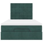 vidaXL Cadre de lit ottoman avec matelas vert foncé 120x200 cm velours