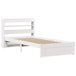 vidaXL Cadre de lit avec tête de lit sans matelas blanc 75x190 cm