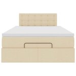 vidaXL Cadre de lit ottoman avec matelas crème 120x190 cm tissu
