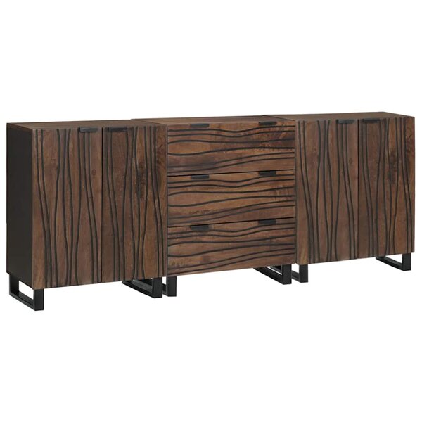 vidaXL Ensemble de mobilier de salle de bain avec tiroir 3 Pièces Marron