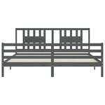 vidaXL Cadre de lit sans matelas gris 200x200 cm bois massif