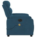 vidaXL Fauteuil inclinable de massage électrique bleu velours