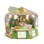 Carte de voeux noël pop up 3d - crèche - draeger paris