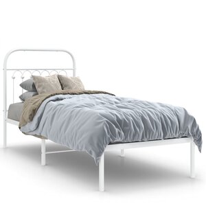 vidaXL Cadre de lit métal sans matelas avec tête de lit blanc 80x200cm