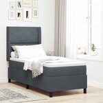 vidaXL Lit à ressort avec matelas et LED Gris foncé 80x200 cm Velours