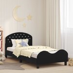 vidaXL Cadre de lit pour enfants avec tête de lit Noir 90 x 190 cm
