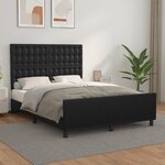 vidaXL Cadre de lit sans matelas noir 140x190 cm similicuir