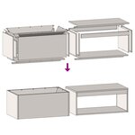 Brasero vidaXL avec rangement pour bûches 160x45x35 cm en acier weathering