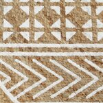 vidaXL Tapis fait à la main Jute avec imprimé blanc 150 cm