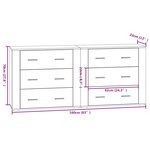 vidaXL Buffets 2 Pièces sonoma gris bois d'ingénierie