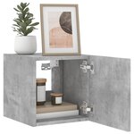 vidaXL Meuble TV mural avec lumières LED gris béton 30 5x35x30 cm