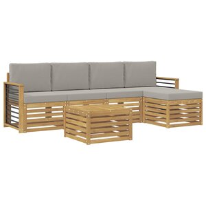 vidaXL Ensemble de canapés d'extérieur 6 pc Blanc et gris clair