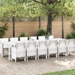 Ensemble de Salle à Manger de Jardin 13 Pièces Blanc Poly Rotin