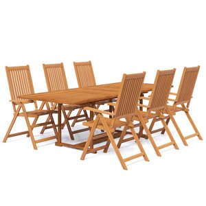 vidaXL Ensemble à manger de jardin 7 Pièces Bois d'acacia massif