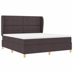 vidaXL Lit à ressorts avec matelas gris foncé 90x190 cm Marron foncé