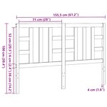 vidaXL Tête de lit Marron miel 156x4x100 cm Bois massif de pin