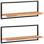 vidaXL Étagères murales 2 Pièces 100x24x35 cm Bois d'acacia et acier