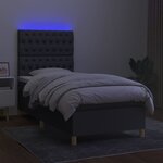 vidaXL Sommier à lattes de lit et matelas et LED Gris foncé 90x190cm