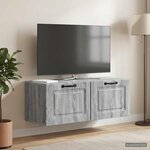 vidaXL Meuble TV mural 78 5 x 31 x 30 cm Sonoma gris Bois d'ingénierie