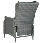 vidaXL Chaise inclinable de jardin coussins Résine tressée Gris clair