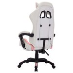 Chaise fauteuil siège pivotante de bureau informatique étude de jeux vidéo avec LED RVB Rose et similicuir rose 02_0024211
