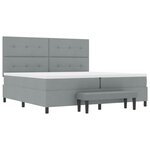 vidaXL Lit à ressorts avec matelas Gris clair 200 x 200 cm tissu