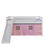 Lit mi-haut 90x200 cm rose sommier matelas